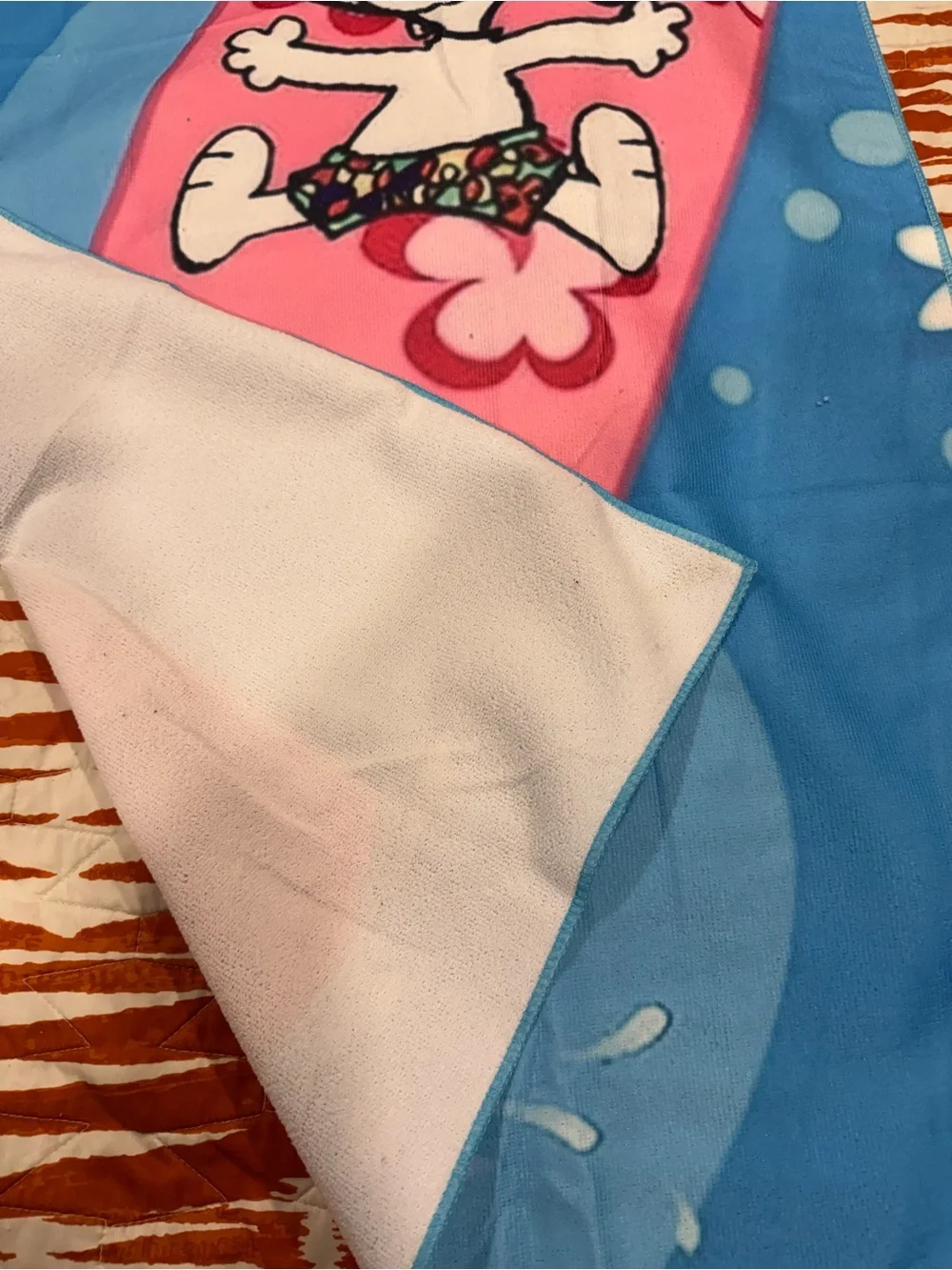 Snoopy Pink Surfboard Beach Towel